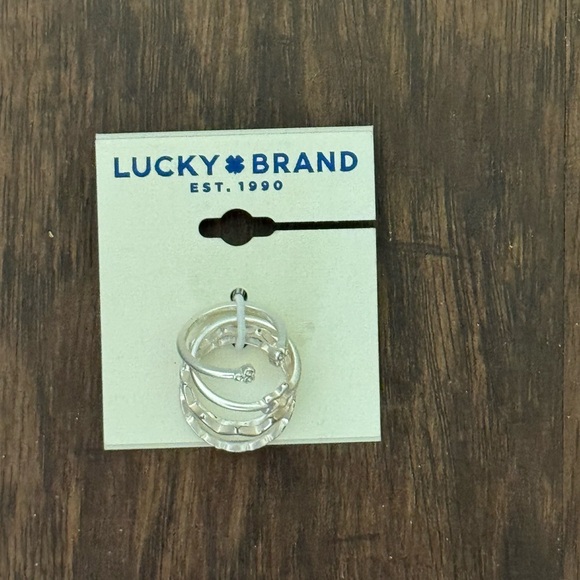 Lucky Brand Silver Star and Wave Ring set - Picture 1 of 14